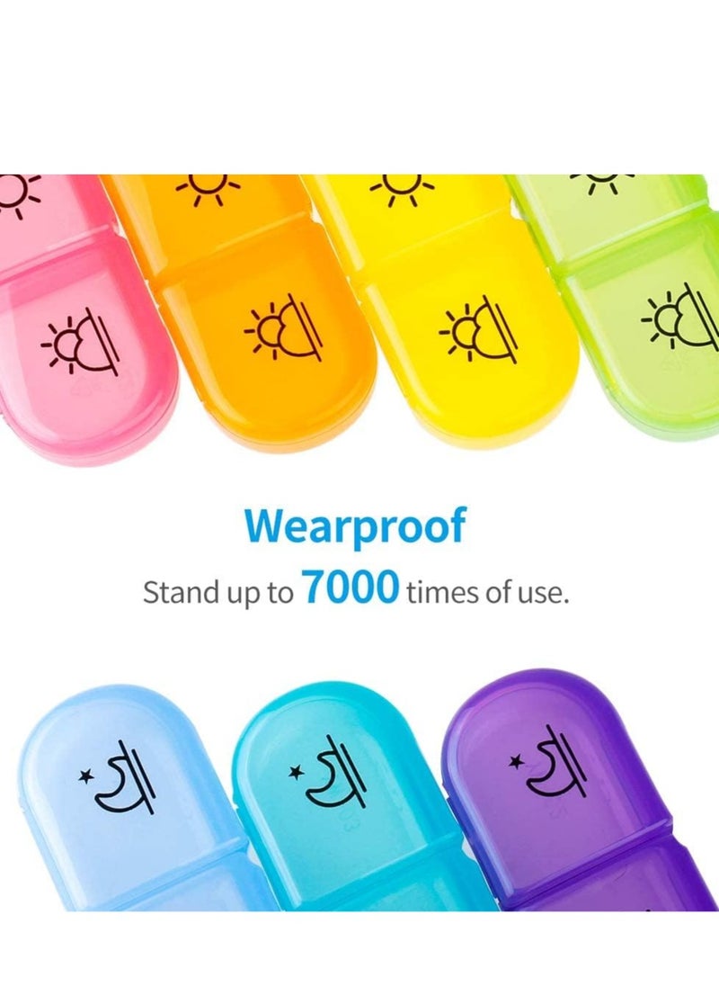 Cool Baby - COOLBABY Weekly Pill Organizer 3 Times a Day, Portable Travel Pill Box 7 Day with Large Pill Containers, Light-Proof Pill Case for Vitamins, Medication, Supplements and Fish Oils - Image 1