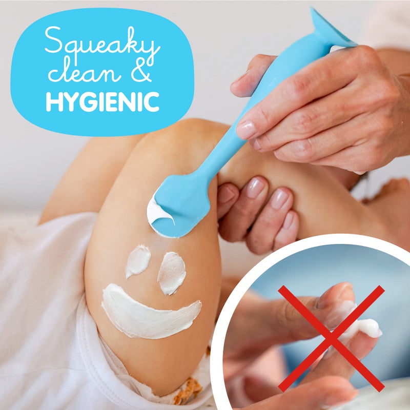 Baby Bum Brush Bumco Baby Bum Brush - BPA-Free Diaper Cream Spatula with Suction Cup Base, Soft & Flexible Silicone, Wipe-Clean, Mom-Invented Diaper Bag Essentials (Blue) - Image 2