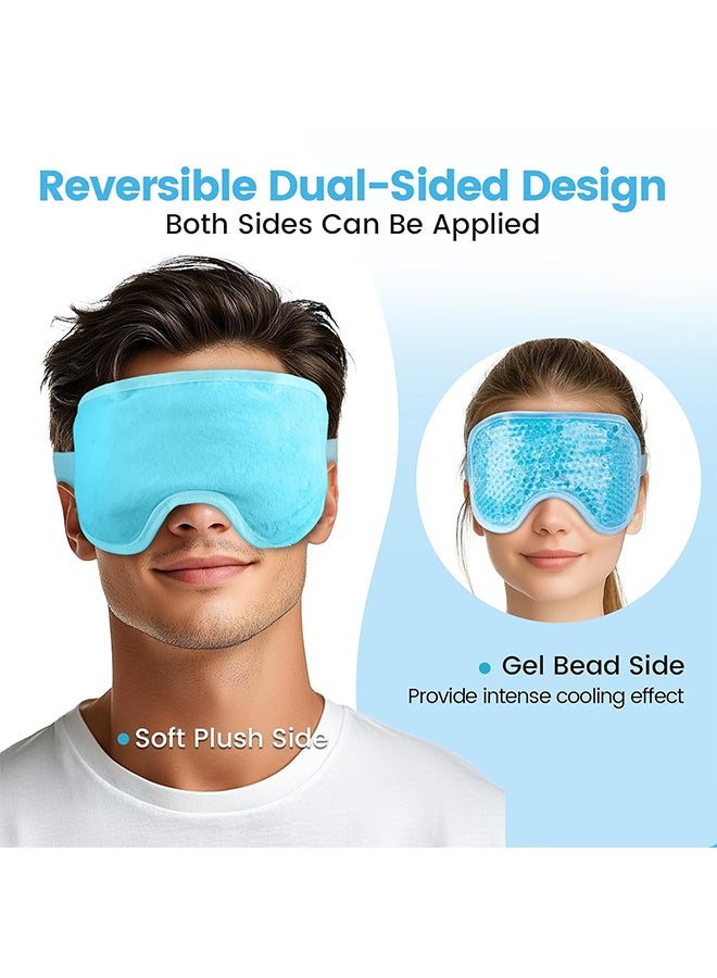 2PCS Hot And Cold Therapy Gel Beads Ice Eye Mask Cooling Gel Ice Eye Mask Reusable Hot Cold Pack Compress For Stress Relief Headaches Migraines Puffiness Dark Circles Puffy Eye And Dry Eyes Green&Blue - Image 5