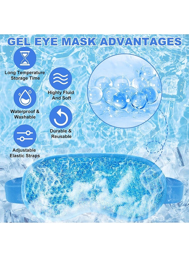 2PCS Hot And Cold Therapy Gel Beads Ice Eye Mask Cooling Gel Ice Eye Mask Reusable Hot Cold Pack Compress For Stress Relief Headaches Migraines Puffiness Dark Circles Puffy Eye And Dry Eyes Green&Blue - Image 4