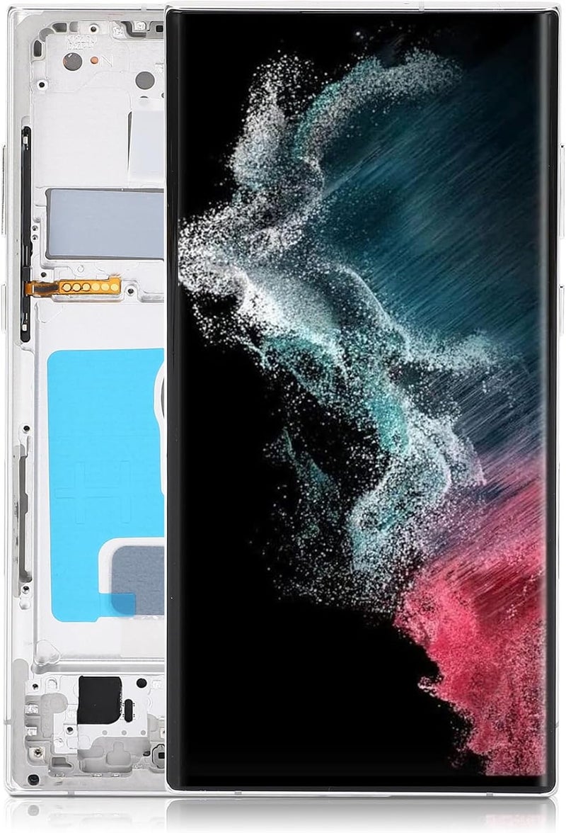 Yoidesu Original for S22 Ultra, OLED LCD Display Touch Screen Digitizer Assembly S22ultra SM S908B LCD Screen Replacement with Frame, 6.7 Inch (Gold) - Image 1