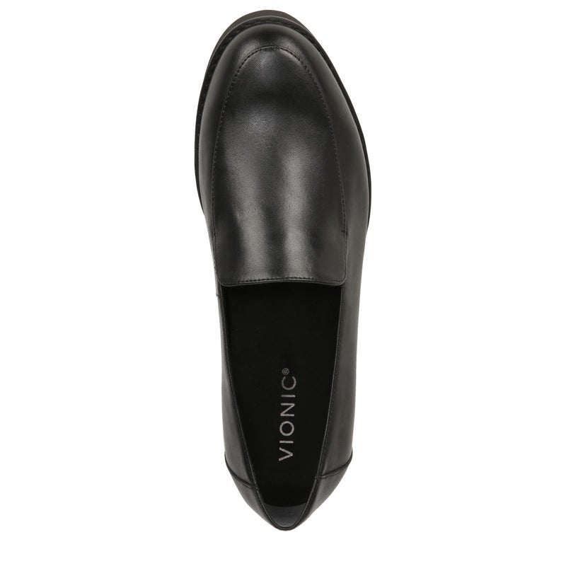 Vionic Womens Charm Kensley Comfort Loafers- Supportive Walking Shoes for Heel Pain, Plantar Fasciitis with Orthotic Insole Arch Support Black Nappa Leather 7.5 Medium - Image 3