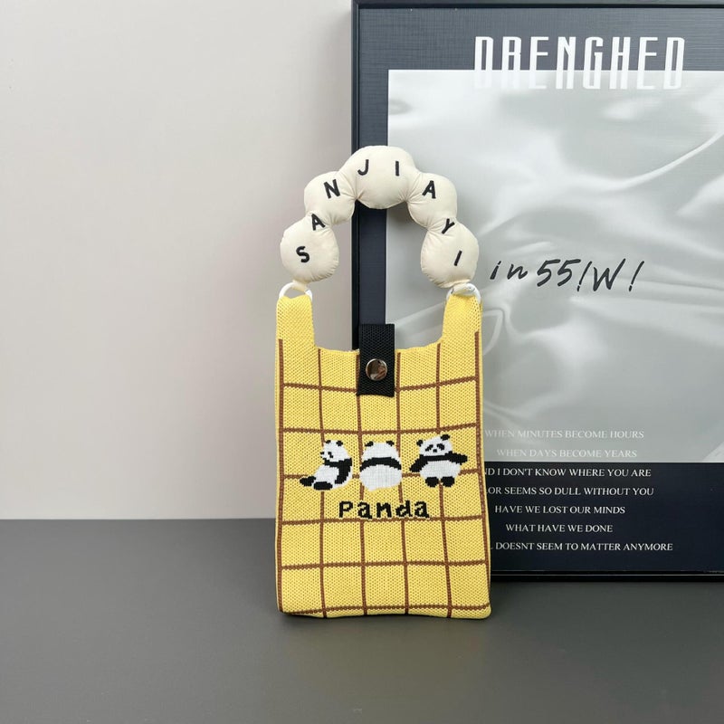 Advanced Sense Ins New Mobile Phone Bag Cute Cartoon Knitted Bag Niche Design Trendy Shoulder Crossbody Shoulder Bag - Image 1