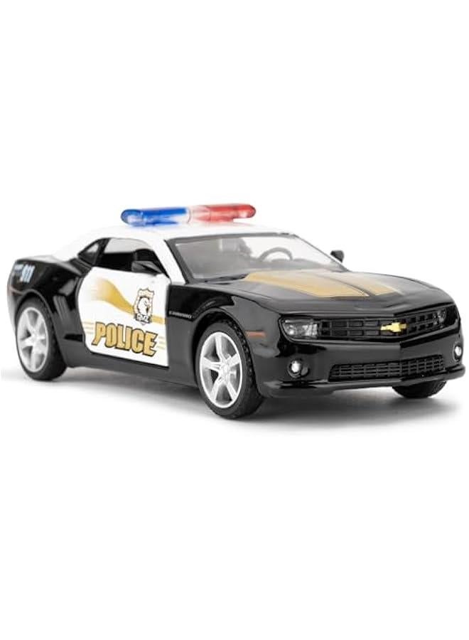 بيد تاكت نموذج سيارة شرطة كومارو بمقياس 1/36، مركبات سحب للخلف مصنوعة من خليط معدني من الزنك مناسبة كهدية للاولاد والبنات - Image 1