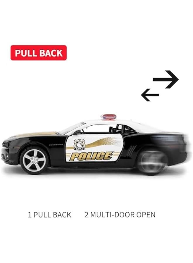 بيد تاكت نموذج سيارة شرطة كومارو بمقياس 1/36، مركبات سحب للخلف مصنوعة من خليط معدني من الزنك مناسبة كهدية للاولاد والبنات - Image 3