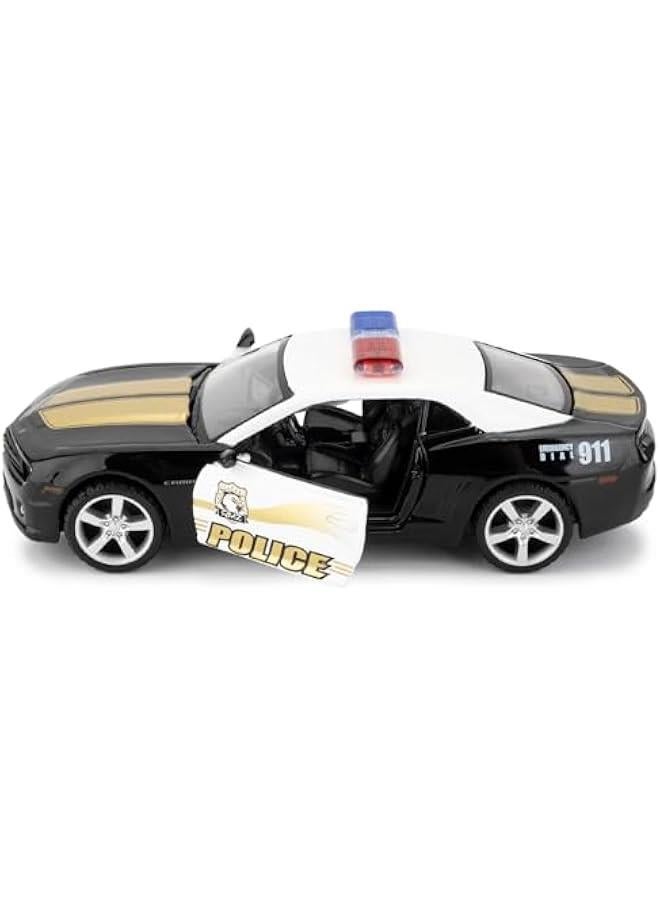 بيد تاكت نموذج سيارة شرطة كومارو بمقياس 1/36، مركبات سحب للخلف مصنوعة من خليط معدني من الزنك مناسبة كهدية للاولاد والبنات - Image 5