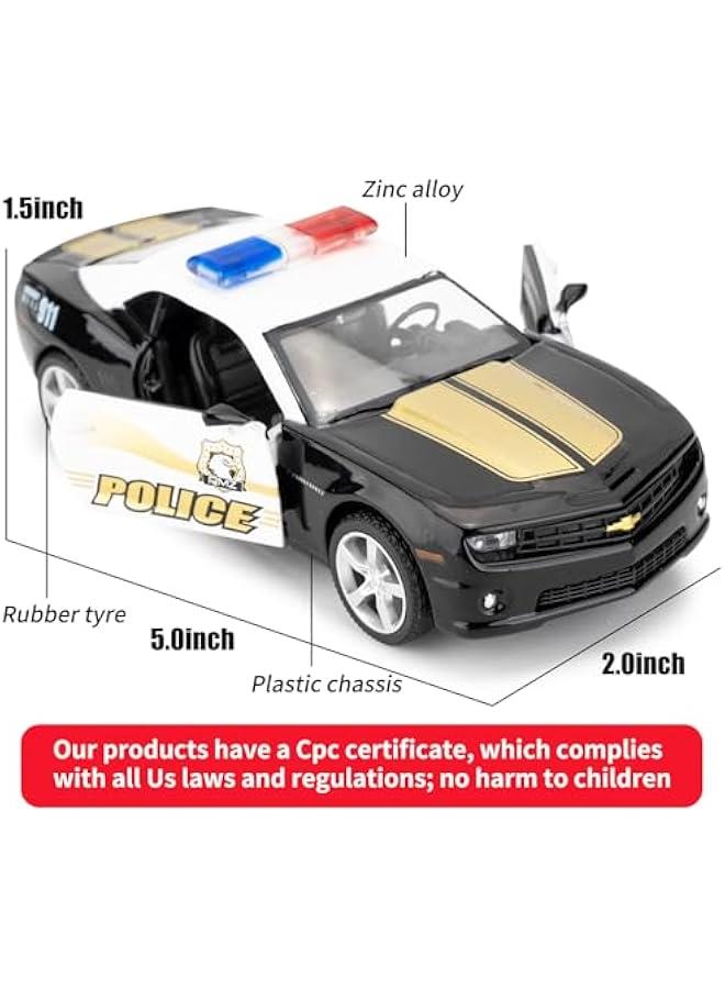 بيد تاكت نموذج سيارة شرطة كومارو بمقياس 1/36، مركبات سحب للخلف مصنوعة من خليط معدني من الزنك مناسبة كهدية للاولاد والبنات - Image 2