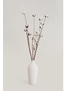 PUREZENTO PUREZENTO Potpourri Unscented Cotton Pods Natural Pack of 14 Pods Dried Flower for Parties Side Corners Farmhouse Wedding Vase Fillers Bedroom Office Home Decoration  - Image 3