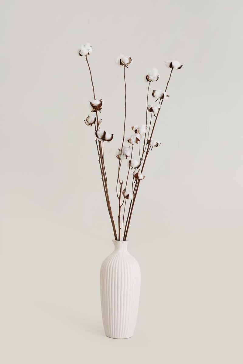 PUREZENTO PUREZENTO Potpourri Unscented Cotton Pods Natural Pack of 14 Pods Dried Flower for Parties Side Corners Farmhouse Wedding Vase Fillers Bedroom Office Home Decoration - Image 3