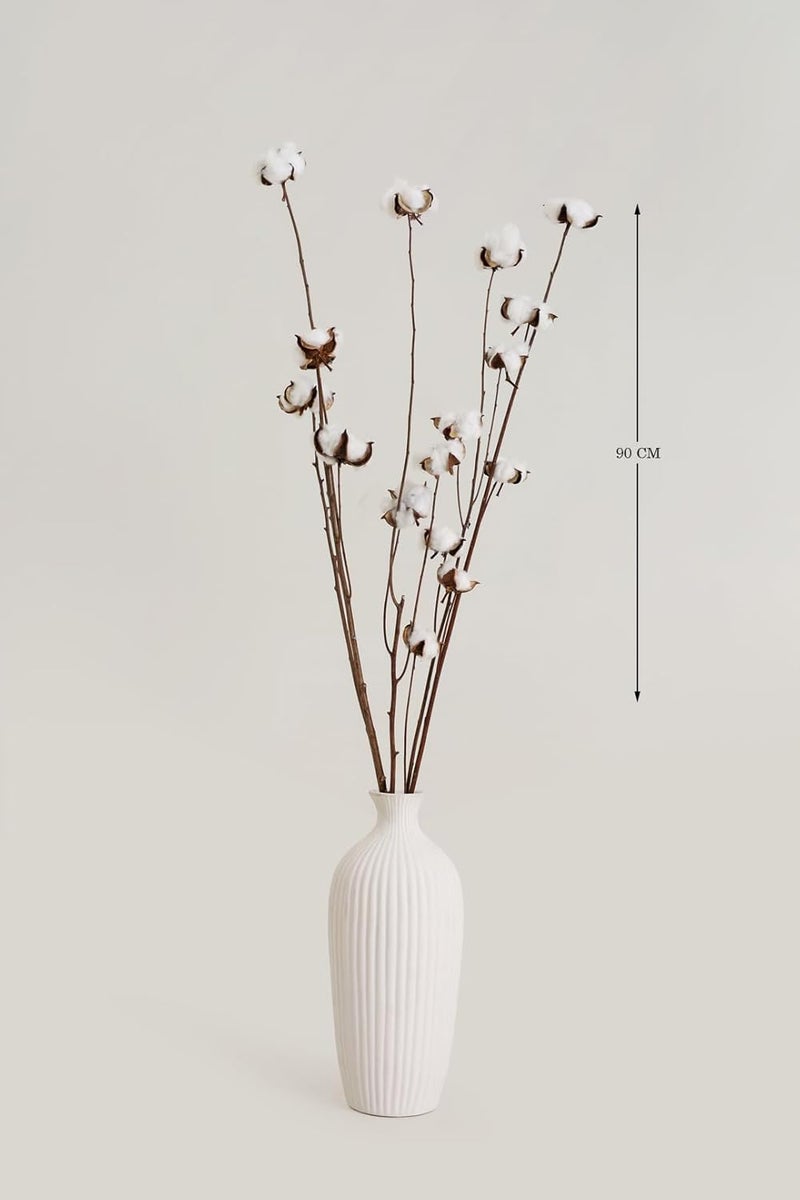 PUREZENTO PUREZENTO Potpourri Unscented Cotton Pods Natural Pack of 14 Pods Dried Flower for Parties Side Corners Farmhouse Wedding Vase Fillers Bedroom Office Home Decoration - Image 2