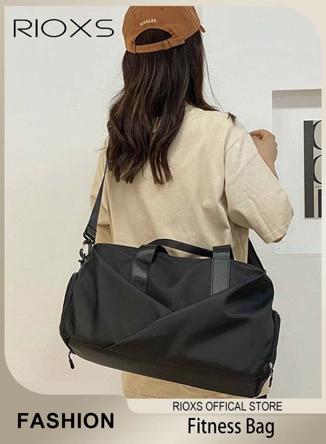 RIOXS 43*25*30cm Travel Bag, Carry-on Crossbody Luggage Bag, Dry and Wet Separated Carry-on Bag, Weekender Bag with Shoe Compartment, Suitable as Gym Bag, Carry-on Luggage, Travel Bag, Weekend Overnight Bag, Personal Items Bag - Image 1