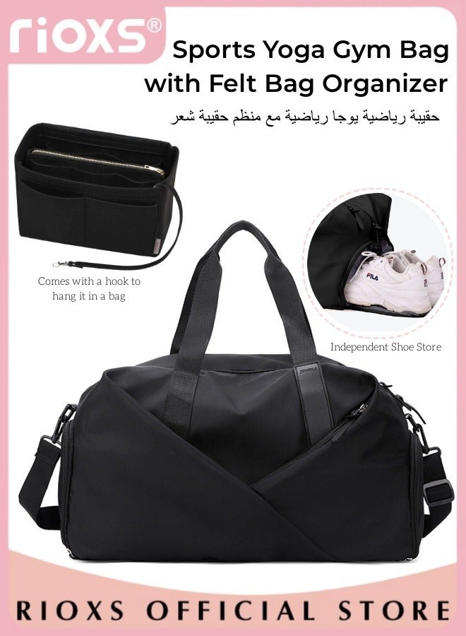 RIOXS 43*25*30cm Travel Bag, Carry-on Crossbody Luggage Bag, Dry and Wet Separated Carry-on Bag, Weekender Bag with Shoe Compartment, Suitable as Gym Bag, Carry-on Luggage, Travel Bag, Weekend Overnight Bag, Personal Items Bag - Image 2