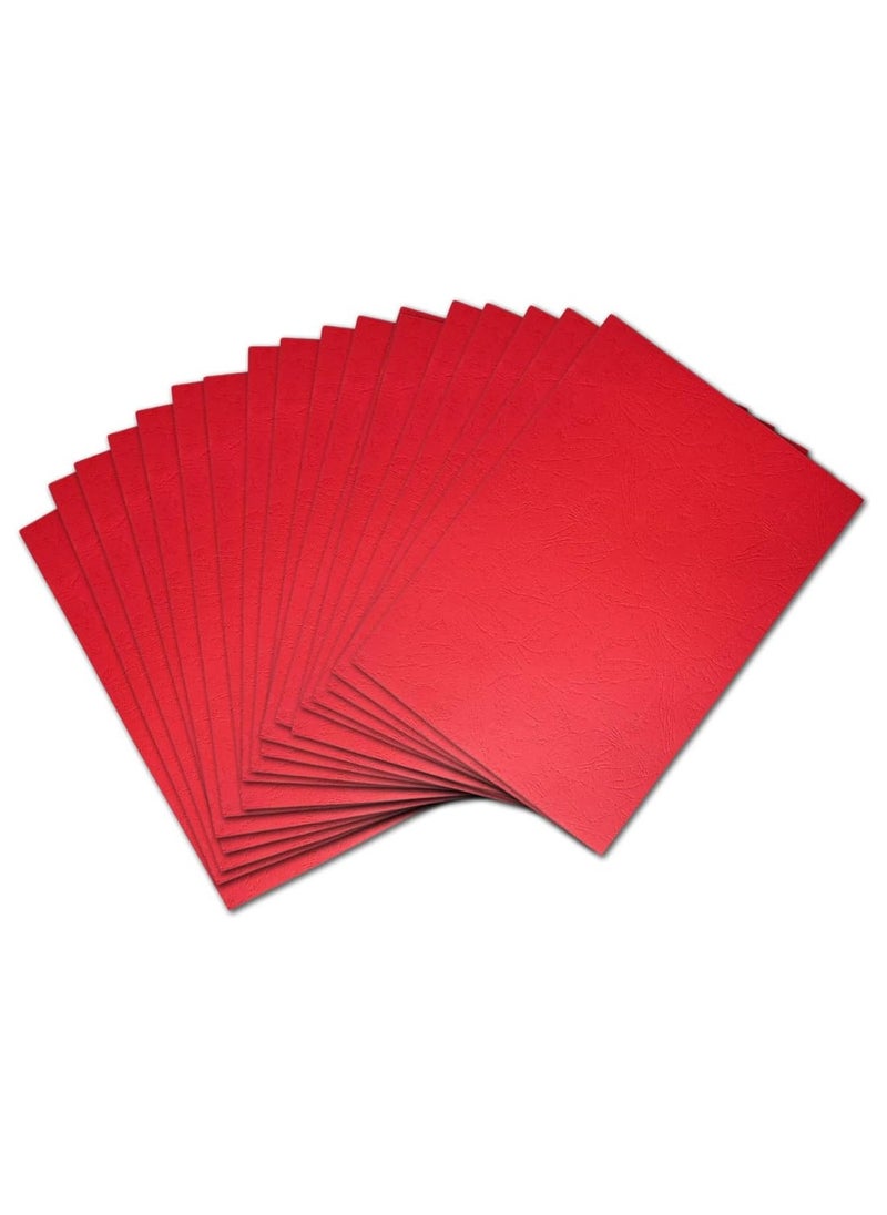 MARKQ - [100 Pack] Red Binding Cover [A4] 230 GSM – Durable Protective Sheets for Presentations, Reports, and Documents – Compatible with Comb & Wire Binding Machines - Image 1