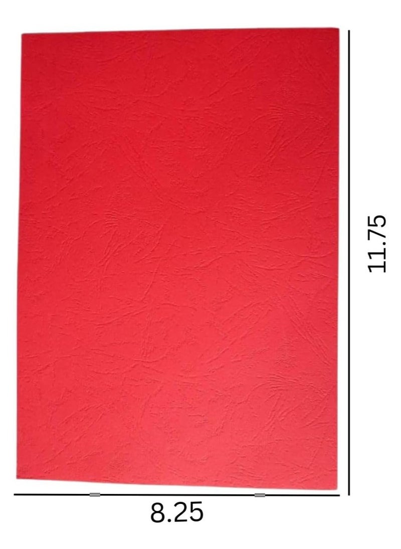 MARKQ - [100 Pack] Red Binding Cover [A4] 230 GSM – Durable Protective Sheets for Presentations, Reports, and Documents – Compatible with Comb & Wire Binding Machines - Image 1