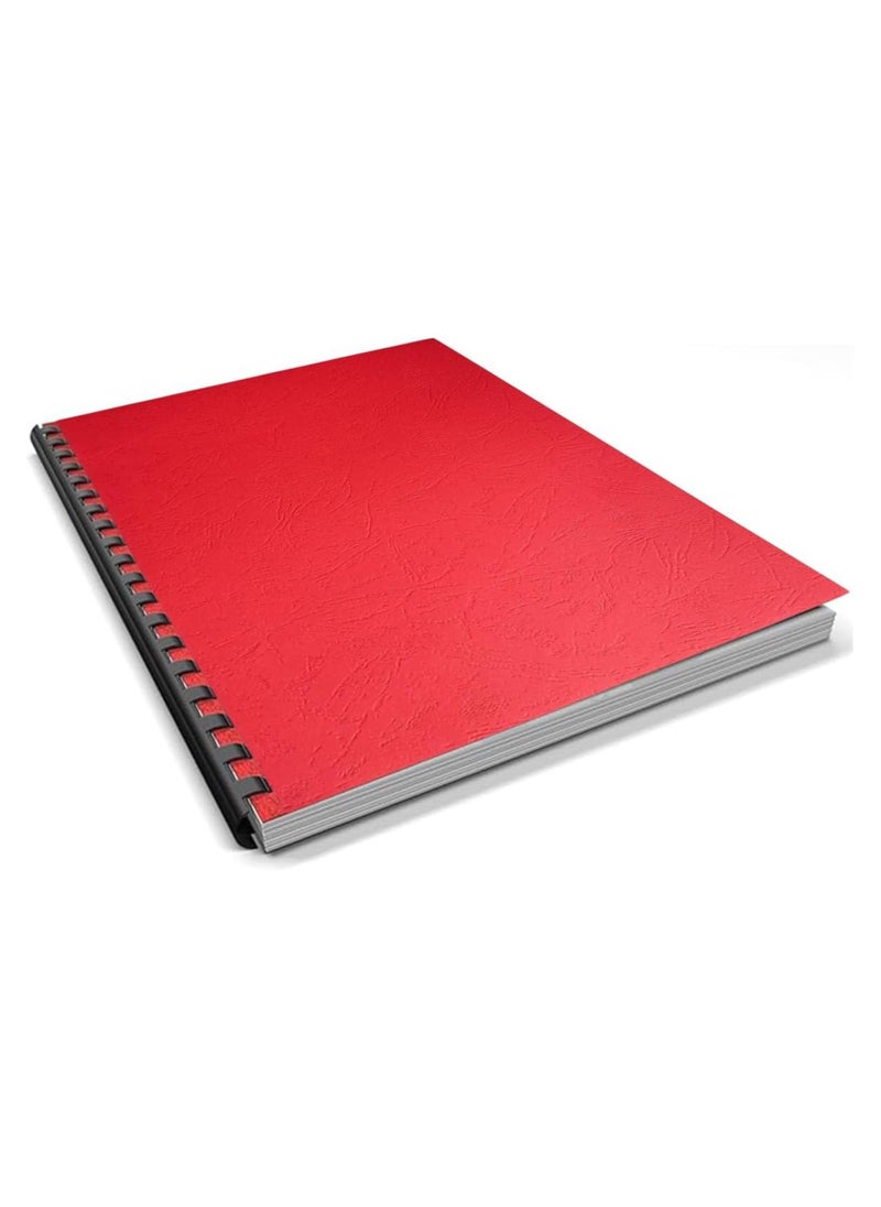 MARKQ - [100 Pack] Red Binding Cover [A4] 230 GSM – Durable Protective Sheets for Presentations, Reports, and Documents – Compatible with Comb & Wire Binding Machines - Image 1