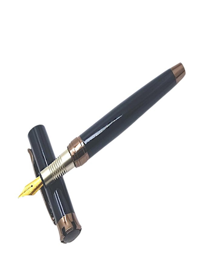 auteur Elite Series Crown Black Fountain Pen Designer Heavy Metal Body Best Gift Pen For Men & Women Professional Executive Office, Nice Pens - Image 1
