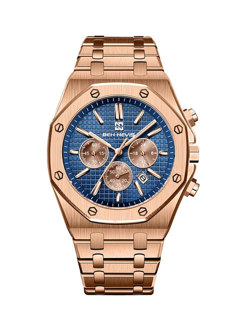 Waterproof Quartz Wrist Watch for Men - BN6037G-RoseBlue