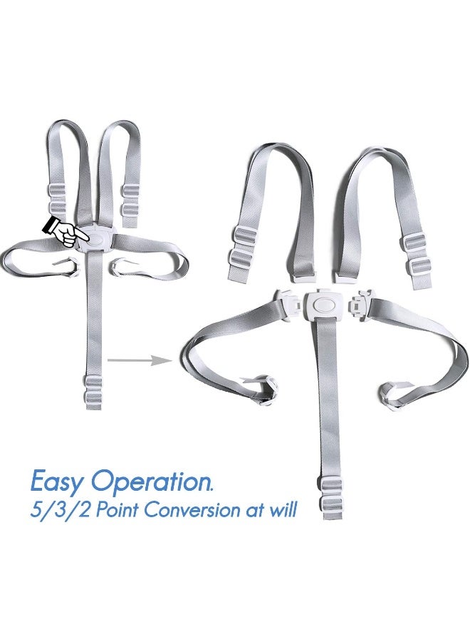 ZARPMA High Chair Security Straps, Replacement 5 Point Children Safety Harness Convertible Straps for High Chair/Pram/Buggy/Kid Pushchair - Image 4