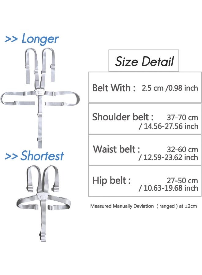 ZARPMA High Chair Security Straps, Replacement 5 Point Children Safety Harness Convertible Straps for High Chair/Pram/Buggy/Kid Pushchair - Image 5