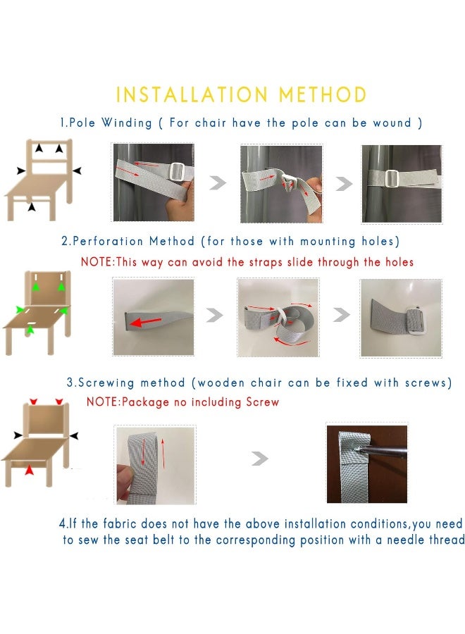 ZARPMA High Chair Security Straps, Replacement 5 Point Children Safety Harness Convertible Straps for High Chair/Pram/Buggy/Kid Pushchair - Image 2