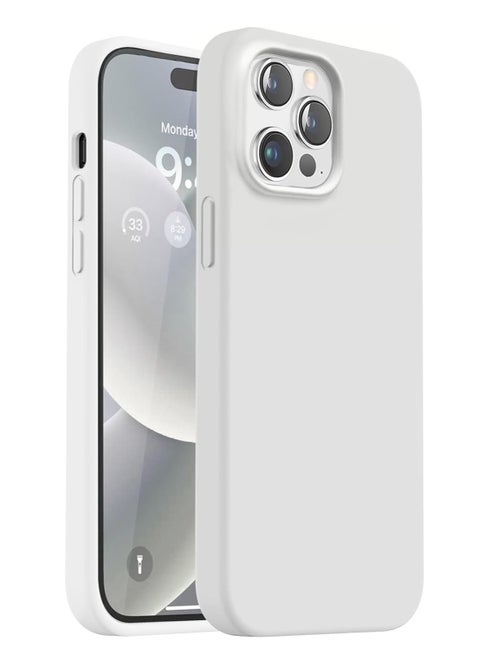 Silicone Case Compatible with iPhone 13 Pro Max Case 6.7 Premium Silicone Full Body Protection  white