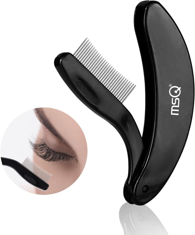 MSQ Folding Eyelash Comb Separator Foldable Lash Comb Eyebrow Mascara Applicator Eyelash Comb Eyelash Separator Eyelash Brush