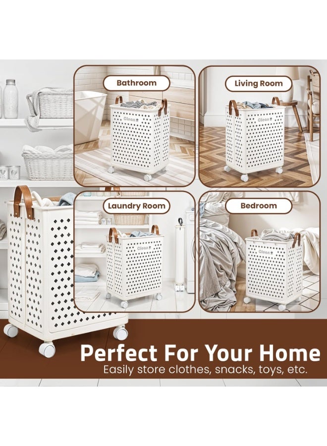 Dirty Clothes Basket Foldable Dirty Clothes Storage Basket Toilet Bathroom Dirty Clothes Storage Bucket Yoga Mat Sundries Storage, Laundry Baskets - Image 3