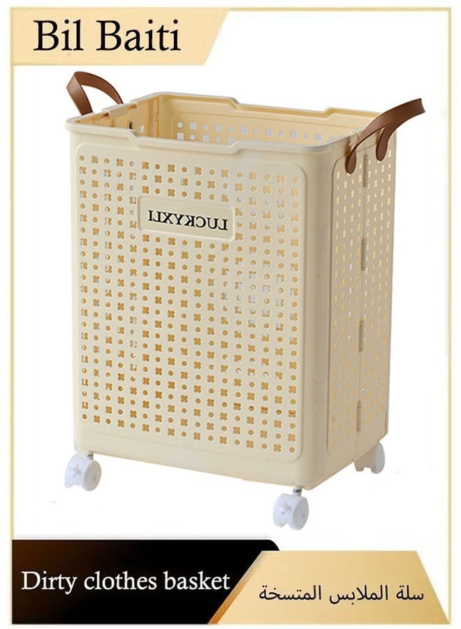 Dirty Clothes Basket Foldable Dirty Clothes Storage Basket Toilet Bathroom Dirty Clothes Storage Bucket Yoga Mat Sundries Storage, Laundry Baskets - Image 1