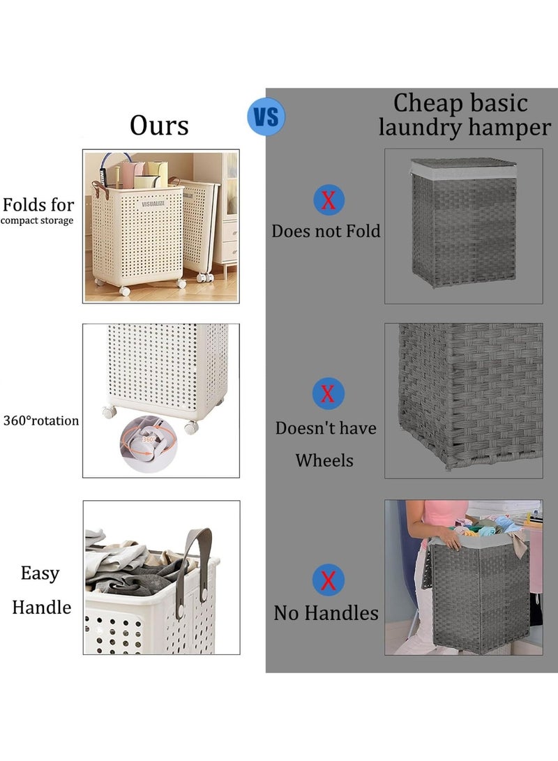 Dirty Clothes Basket Foldable Dirty Clothes Storage Basket Toilet Bathroom Dirty Clothes Storage Bucket Yoga Mat Sundries Storage, Laundry Baskets - Image 2