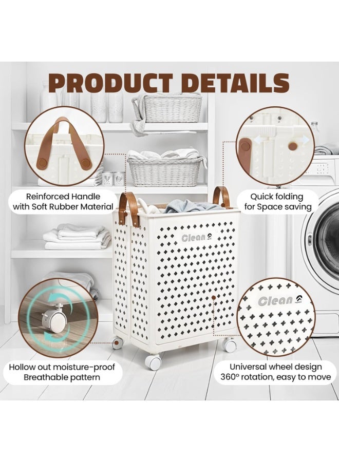 Dirty Clothes Basket Foldable Dirty Clothes Storage Basket Toilet Bathroom Dirty Clothes Storage Bucket Yoga Mat Sundries Storage, Laundry Baskets - Image 5