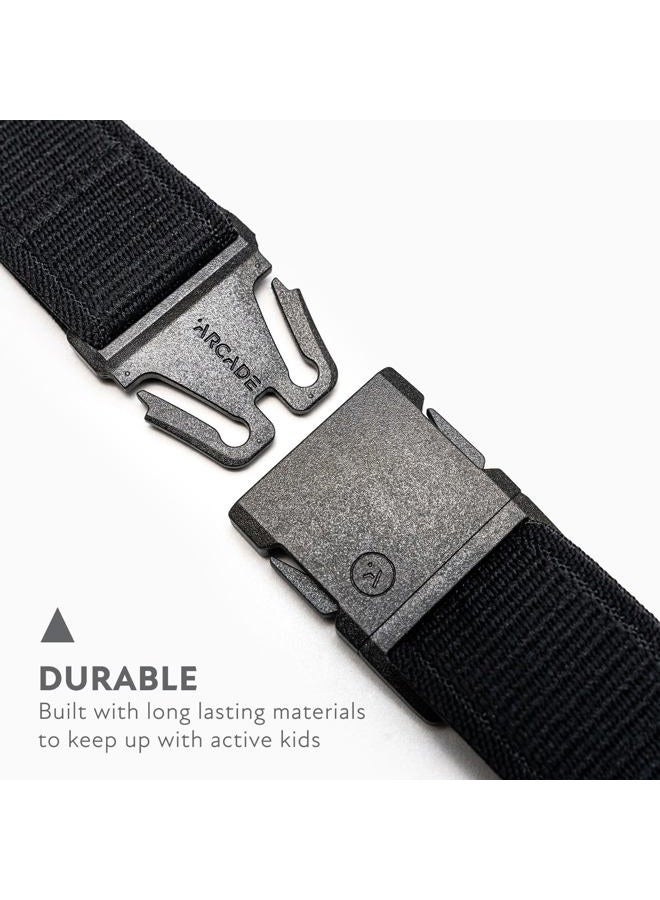 ARCADE Belts A2 Atlas Youth Unisex Adventure Belt: Heavy Duty Stretch, Metal Free Buckle, Black - Image 3