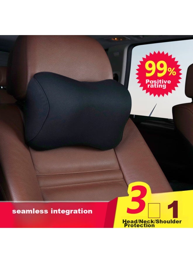 Icaroom Car Headrest Memory Foam Neck Pillow Cushion, All-season Universal Car Pillow I-617mn Black - Image 1