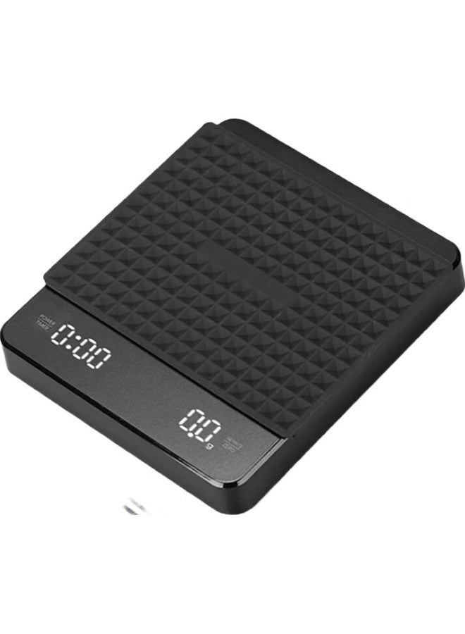 Pakchoice Coffee Electronic Scale, Pour-Over Coffee Timer Scale, Coffee Brewing Kit, Ultra-Thin Measuring Scale, Rechargeable, Black - Image 2