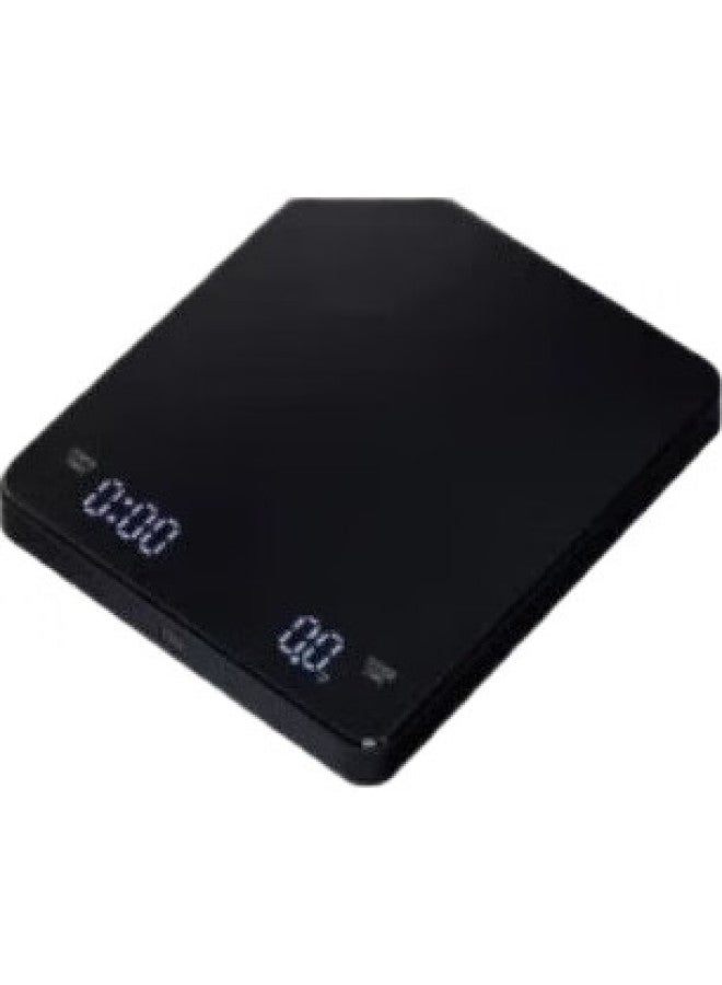 Pakchoice Coffee Electronic Scale, Pour-Over Coffee Timer Scale, Coffee Brewing Kit, Ultra-Thin Measuring Scale, Rechargeable, Black - Image 1