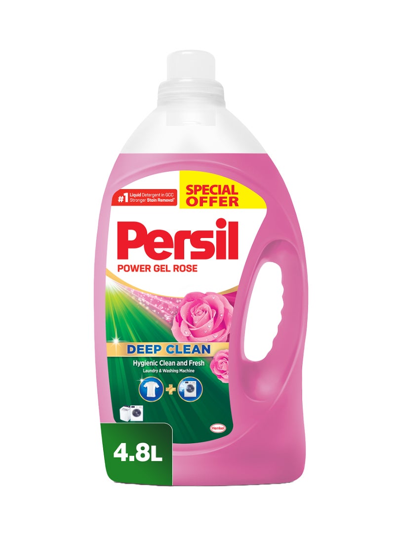Persil Power Gel Liquid Laundry Detergent With Deep Clean Technology Rose 4.8L