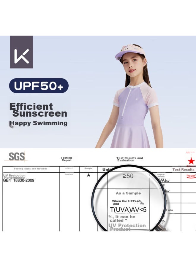 Keep Children's Swimsuit, One-piece For Girls, Big Kids, Sun Protection, Conservative Professional Swimwear, Lavender Purple, Size 18 - Image 2