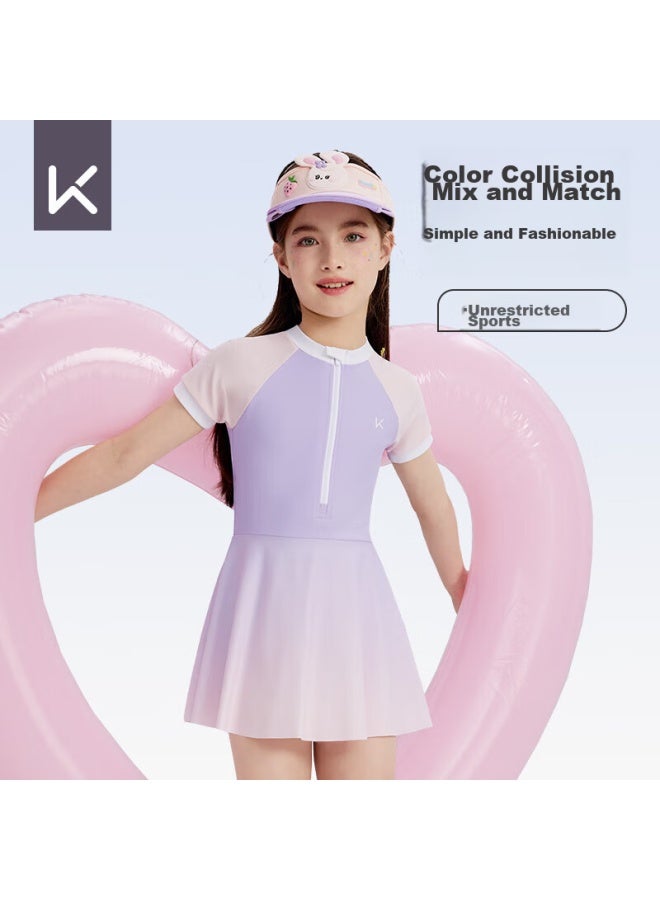 Keep Children's Swimsuit, One-piece For Girls, Big Kids, Sun Protection, Conservative Professional Swimwear, Lavender Purple, Size 18 - Image 4