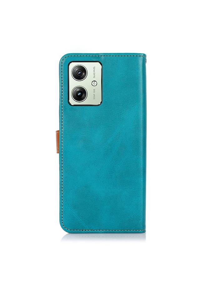 S-TOP Case For Motorola Moto G54 India KHAZNEH Dual-color Cowhide Texture Flip Leather Phone Case - Image 3