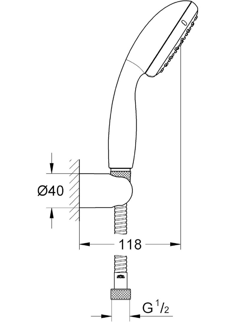جروهي غروهي طقم دش يدوي 100 II بسعة 5.7 لتر — خيار مثالي للاستحمام الفعّال - Image 3