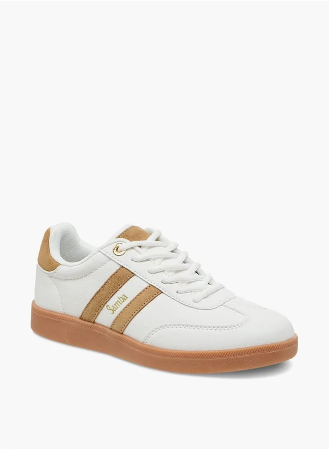 SAMBA Women's Panelled Ankle Sneakers with Lace-Up Closure