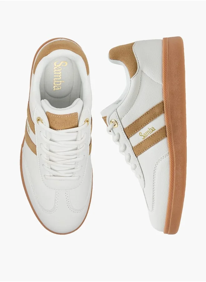 SAMBA Women's Panelled Ankle Sneakers with Lace-Up Closure