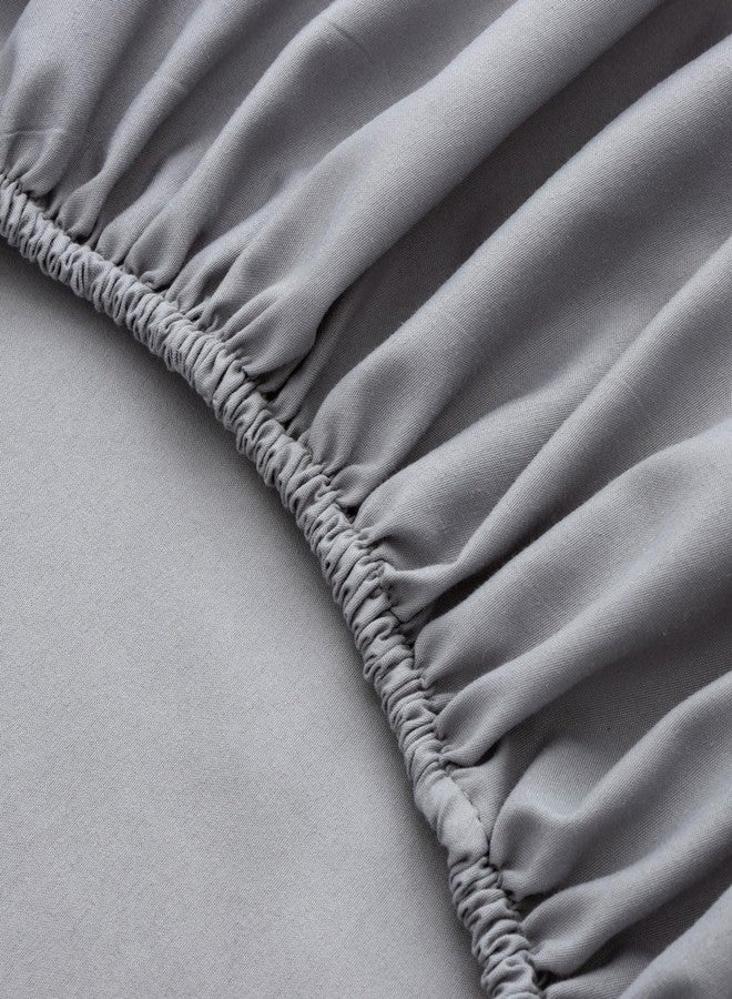 NTBED مجموعة سرير للأطفال من 4 قطع بتصميم شاحنات الأشجار للمواليد الذكور، مطبوعات سيارات الحفارات، تشمل لحاف، شريحة مسطحة، شريحة ملائمة وغطاء وسادة، رمادي فاتح - Image 5