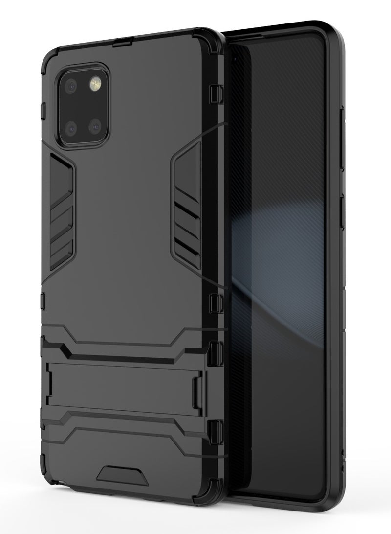 جراب حمايه مقاوم للصدمات مع مسند في الظهر متوافق مع Samsung Galaxy Note 10 Lite ( اسود ) - Image 1