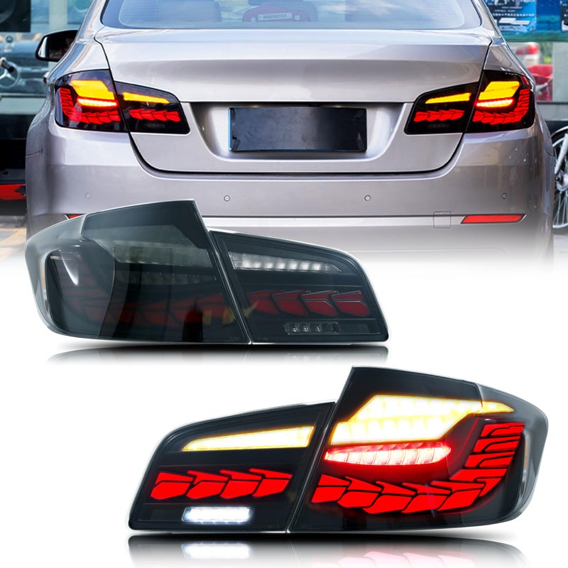 LED Tail Lights Assembly Compatible with BMW 5Series F10 M5 20112016 Startup Animation Sequential Turn Signal Black Rear Lamps Accessory