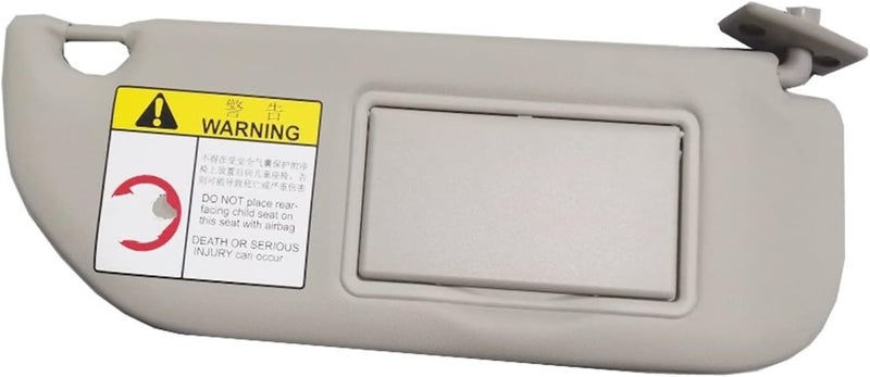 QASULER Gray Sun Visor with Makeup Mirror for Peugeot and Citroen - Image 1