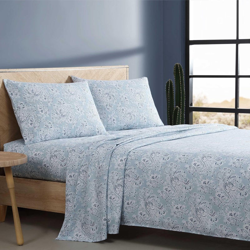 Wrangler - Full Sheet Set  Silky & Lightweight Bedding Set  Paisley Home Decor  Oeko-Tex Certified (Prairieland Paisley Blue  Full) - Image 2