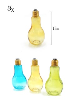 co arma Set of 3 bulb-shaped jars for spices, sugar or spices, multicolored, 13 cm  - Image 2