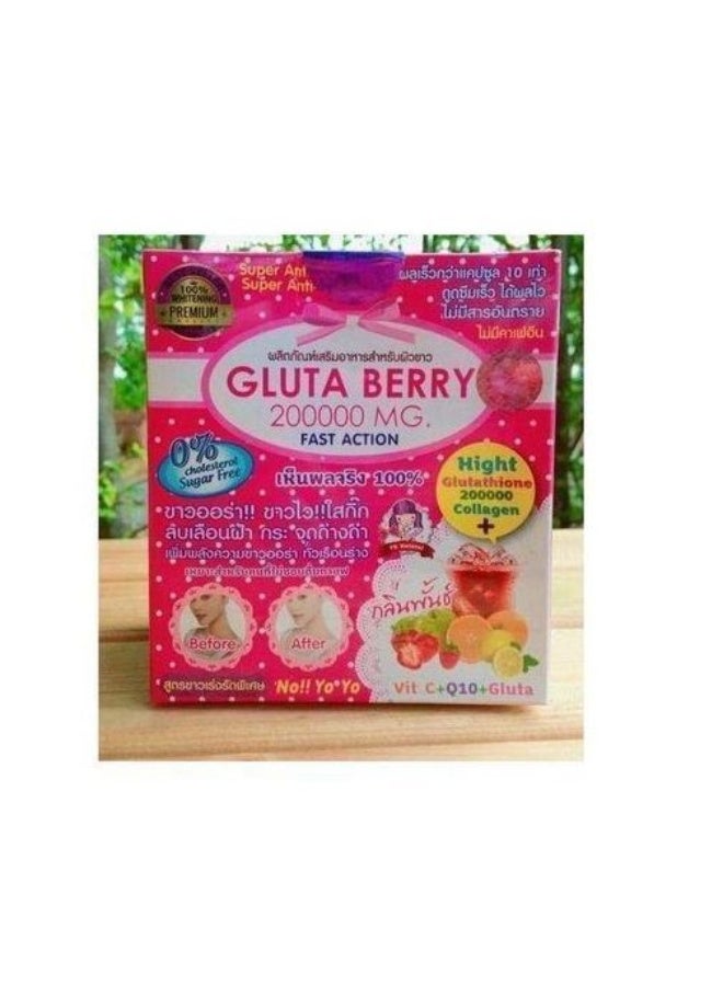 جلوتا مشروب تبييض البشرة بالتوت | ٢٠٠,٠٠٠ ملغ من الجلوتاثيون + ٢٠٠,٠٠٠ ملغ من الكولاجين + مزيج التوت | صحة البشرة وإشراقتها | خالي من السكر | ١٥ كيسًا - Image 2