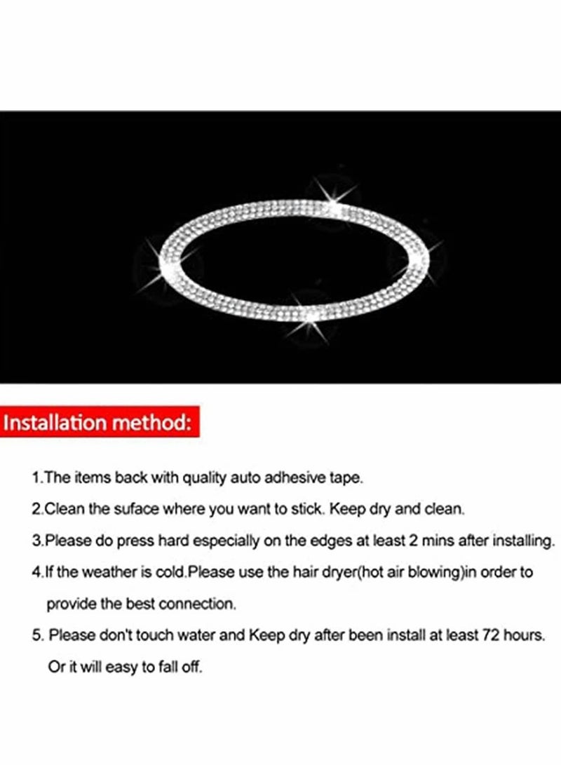 SYOSI Bling Bling Car Steering Wheel Decorative Diamond Sticker Fit for Ford, DIY Bling Car Steering Wheel Cover Emblem Bling Accessories for All Ford (Soft Base, Non-metal) - Image 2