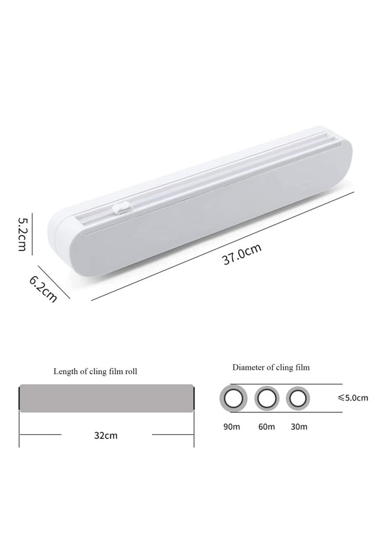 Reusable Cling Film Dispenser Suction Cup Type Cling Film Cutter Household Divider Adjustable Storage Cutting Box Kitchen Supplies Tools Cling Cutting Box Plastic Film Wrap Cling Dispenser Handheld - Image 5